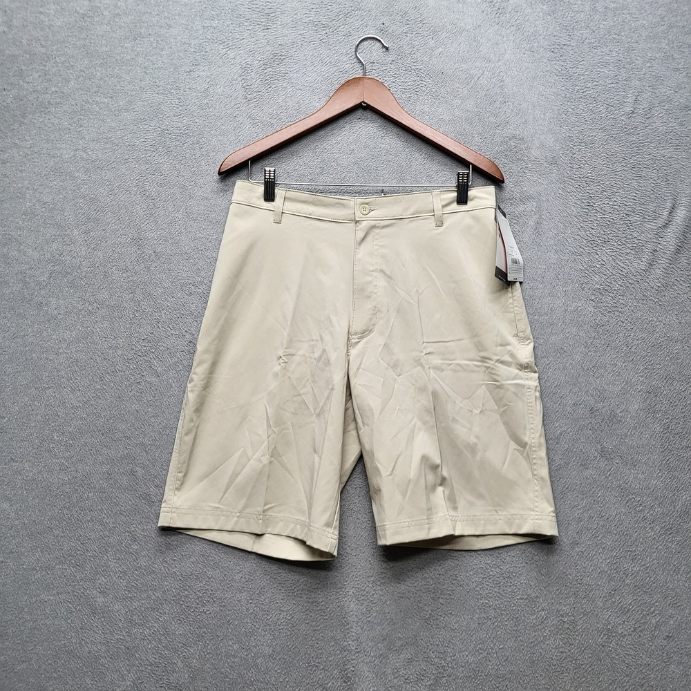 C9 Champion Men Shorts 32 Beige Logo Embroidery‎ Chino Golf Shorts 10" NWT